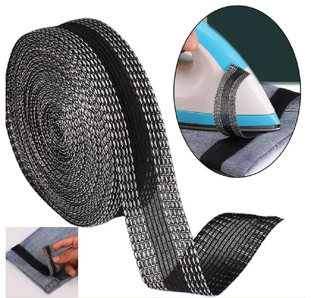TIKA 10-Meter Self-Adhesive Iron-On Hemming Tape for Clothing Alterations, Fabric Fusing Tape for Pants, Jeans and Suits