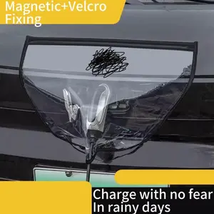 Magnetic+Velcro Car Charging Port Cover. Prevent Rain Dust. Charge with No Fear in Rainy Days.