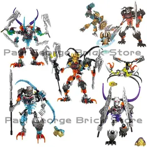 Bionicle Series Skull Warrior Mask Maker Building Blocks Anime Action Figures Soldier Warrior Bricks Toys For Boys Kids Gifts