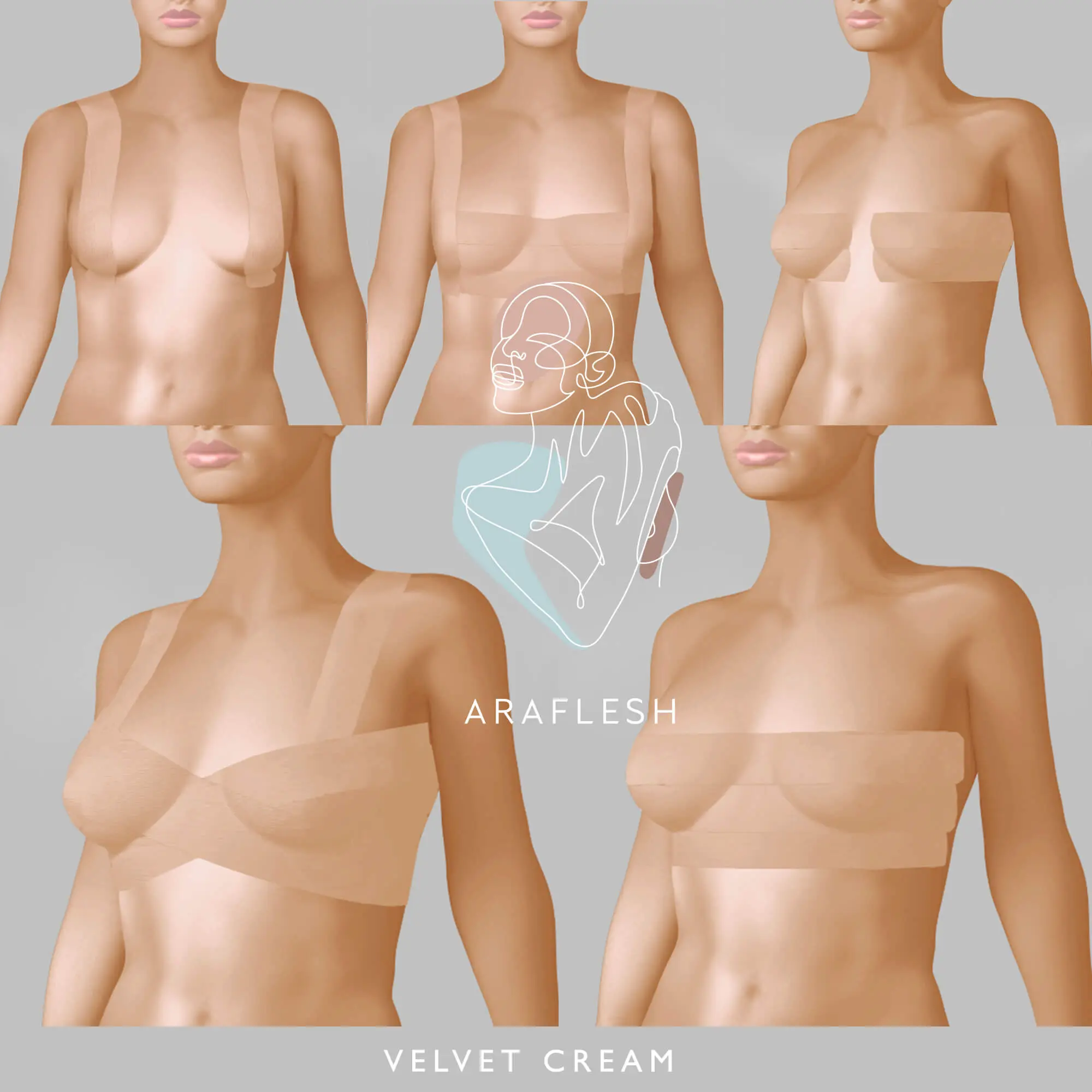 AraFlesh® – Velvet Cream - Breast Lift Tape