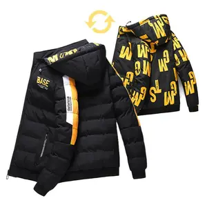 Unisex Double-Sided Wear Trendy Hooded Cotton Jacket, Sporty Style with Adjustable Hood, Durable and Windproof, Fine Stitching, Suitable for Men and Women, Perfect for Winter Outings and Everyday Walks