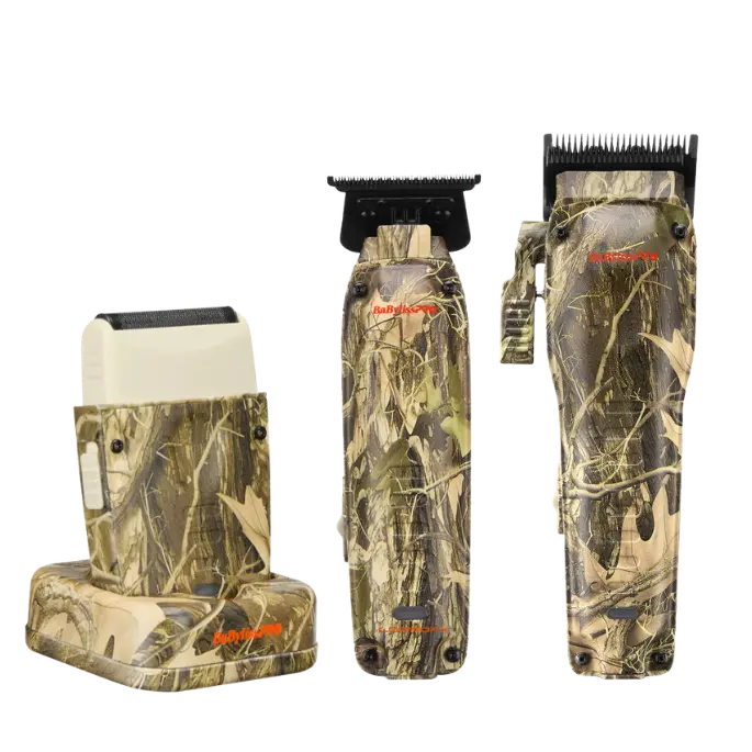 BaBylissPRO Limited Edition Camo Collection Lo-ProFX Compact Trio Hair Trimmer, USB-C & USB Port, 6,800 rpm High-Speed Motor, 2.5 Hours of Runtime