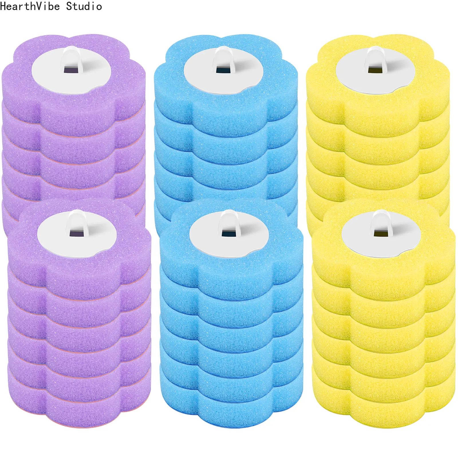 Toilet Wand Refills, 36 PCS Disposable 3-Layer Sponge Cleaning Heads, Refill Pack for Bathroom & Camping, No Brush Included, Toilet Bowl Cleaners, Camping Hiking, 36Pcs Total