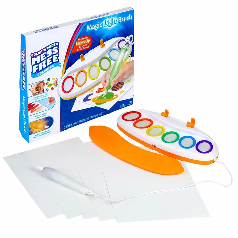 DKD Magic Light Brush Coloring Set for Kids Ages 3+, Mess-Free Light-Up Painting Brush with Color Board Halloween gifts