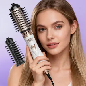 3-In-1 Hair Styling Comb, Multifunctional Hot & Cold Wind Automatic Rotating Blow Dryer, Detachable Replacement Heads, Suitable for Women，one step hot hair brush