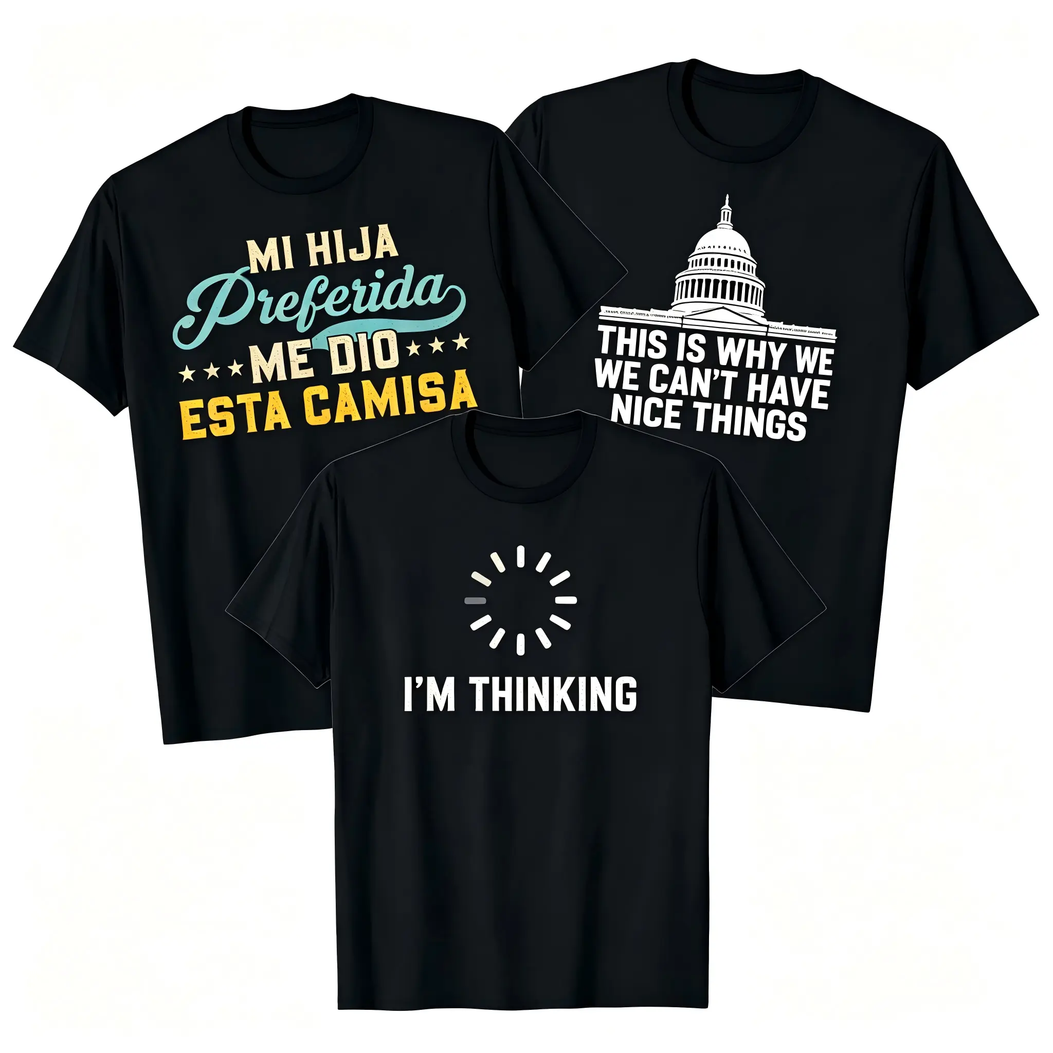 Women's 3-Piece Cotton T-Shirt Set - Casual Shortsleeve Crew Neck Graphic Tops, Funny Casual Wear for Geeks, Nerds & Programmers