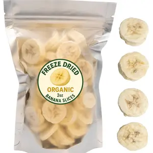 Freeze Dried Organic Banana Slices - 2oz Large Bag - Fast Shipping
