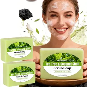 3Pcs 3-in-1 Tea Tree Soap Bar, Cleansing Bar with Tea Tree Oil & Coconut Extract | Rich Foam Cleanser for Face, Body & Hand, Effectively Cleanses Pores, Suitable for All Skin Types, Body Cleansing Products