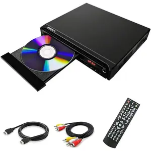 Compact DVD Player for TV, Multi-Region Free, with HDMI/RCA/USB/MIC, Picture Quality,Anti-Skip,CD/DVD Player for  TV(not Blu-ray Player)