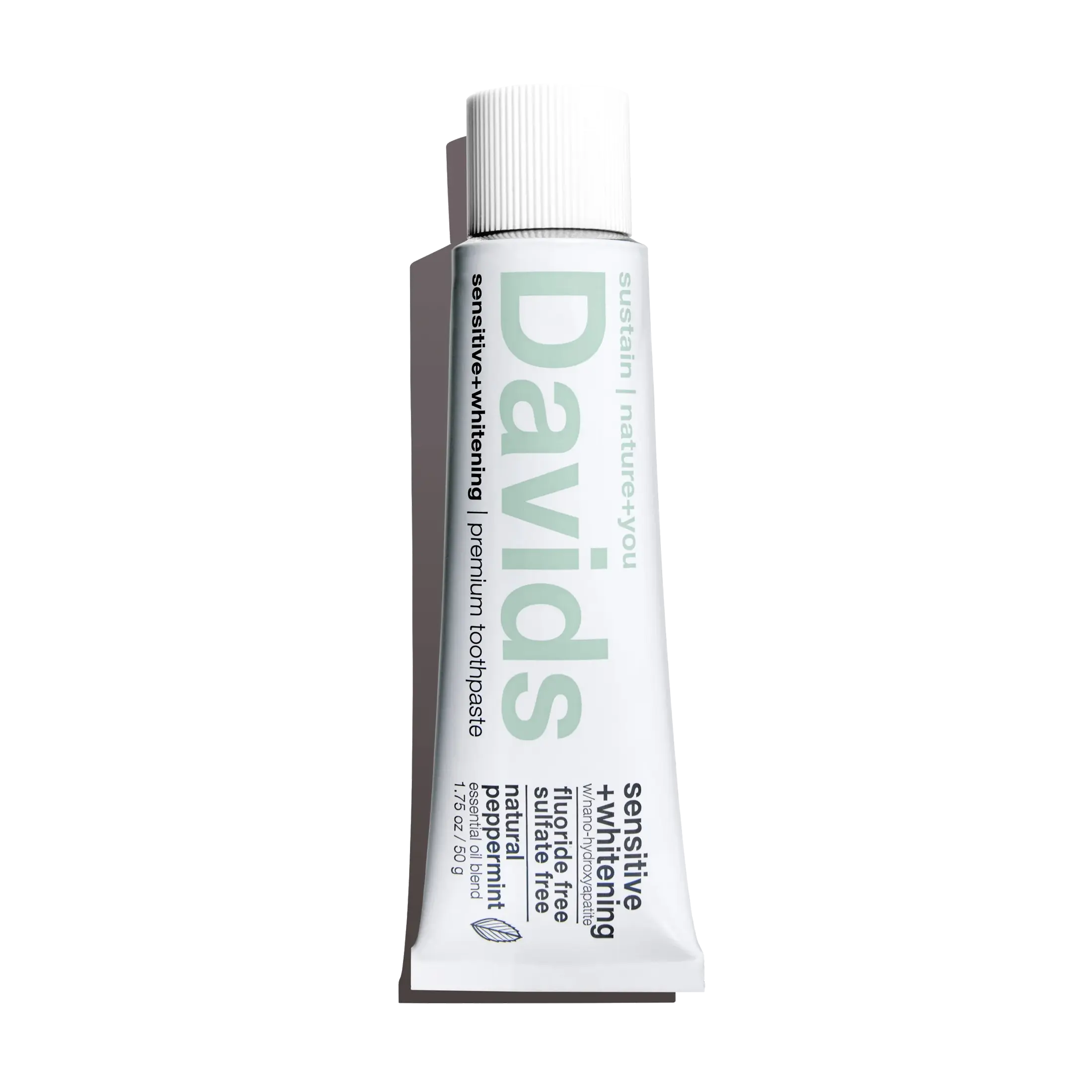 Davids Premium Toothpaste - Travel Size - Sensitive+Whitening - Peppermint - Hydroxiapatite - Oral Repair