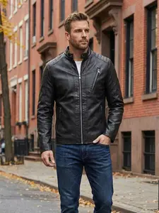 Men's Solid Color Stand Collar Zipper Jacket Coats, Single Piece Casual Outerwear, Stylish and Comfortable, Perfect for Daily Wear, Solid Pocket Jacket