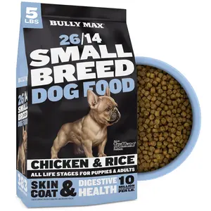 Bully Max 26/14 Small Breed Dog Food - Chicken Flavored Dry Food for All Life Stages, Skin & Health, 10 Million Calories per Bag