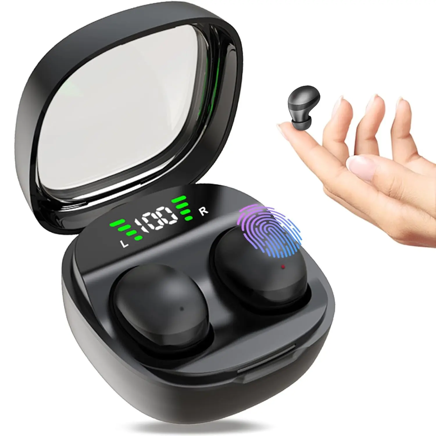 Sleep headphones, invisible mini headphones, wireless Bluetooth headphones, ultra-thin wireless headphones, noise-canceling Bluetooth headphones, suitable for sleep, work, and exercise