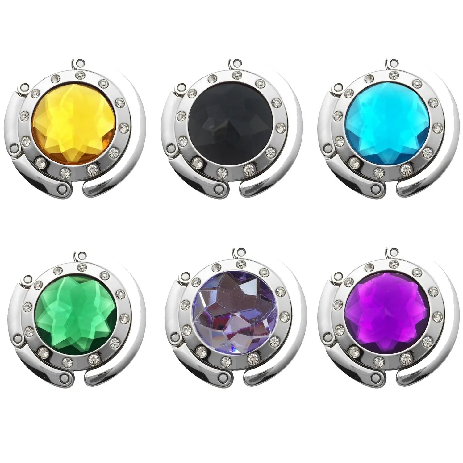 Round acrylic hanging bag hook Folding portable women's bag desk hook Foldable Purse Hook Bag Hanger Carry Purse Hook Purse Hanger for Table