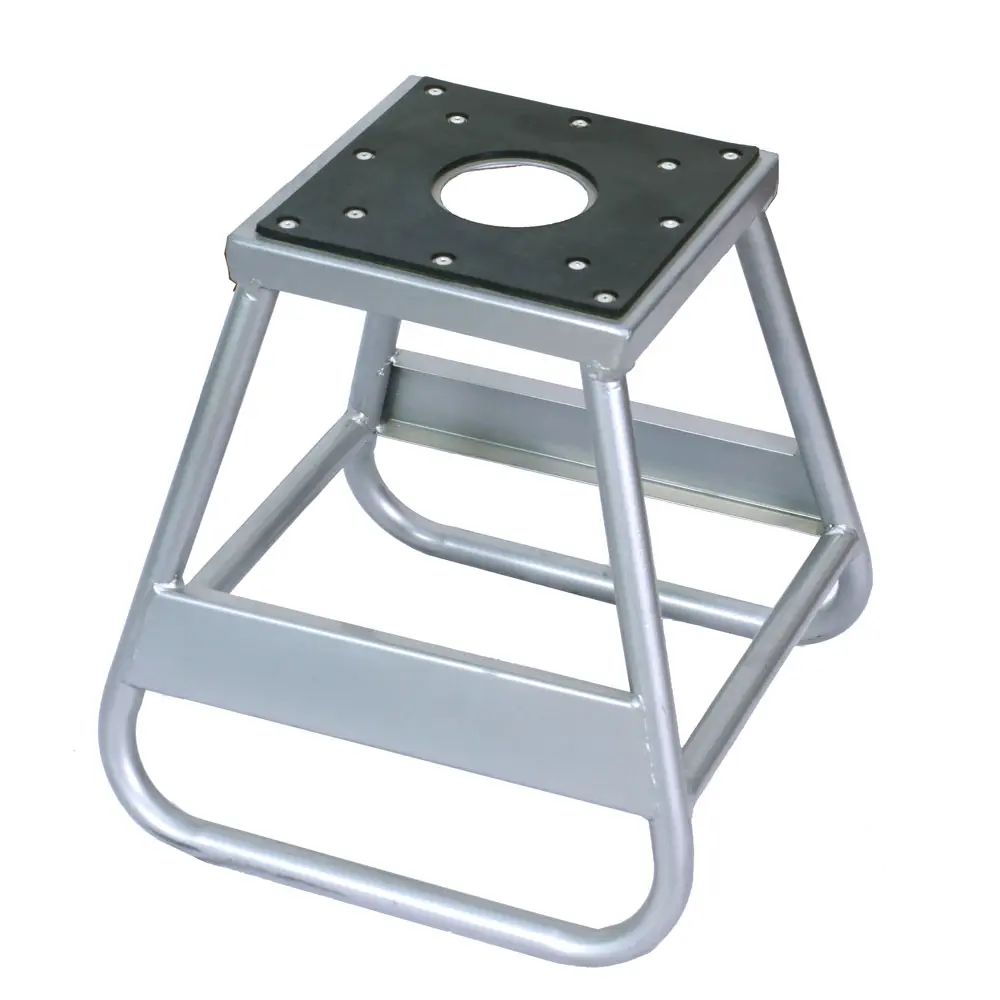 Motorcycle Motocross Dirt Bike Stand Steel Frame Panel Lift Stand with Non Slip Top for Track Trail Garage Silver 1000lbs Capacity Reinforced Sides Welded Durable High Quality