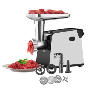 VEVOR Meat Grinder, 3 Lbs/Min Capacity Electric Meat Grinders with Blade, Grinding Plate, Sausage Maker, Kubbe Kit, Stainless Steel Meat Mincer for Home Kitchen