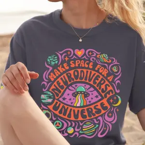 Neurodivergent T-Shirt, Special Tee, Inclusion Shirt, Mental Health, Neurodiversity is beautiful, Trendy Shirts, top t-shirt, clothing gift, clothing for women/men, unisex tee Shortsleeve Womenswear Cotton Fitted Graphic  Retro Statement Underwear