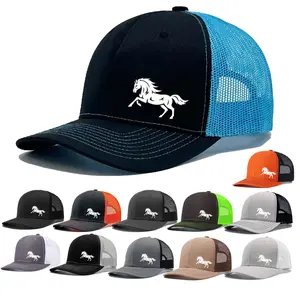 Running Horse Trucker Hat Adjustable Mesh Back Western Inspired Printed Baseball Cap Lightweight Breathable Curved Brim Outdoor Casual Unisex Streetwear Hat