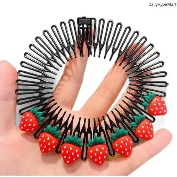 Anti-Slip Hair Comb - Christmas Memorial Day Themed Animals Gingham Polka Dot Broken Hair Styling Tool for Bangs & Edges