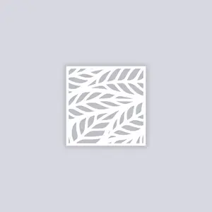 Feather Leaves Square Clay Stencil