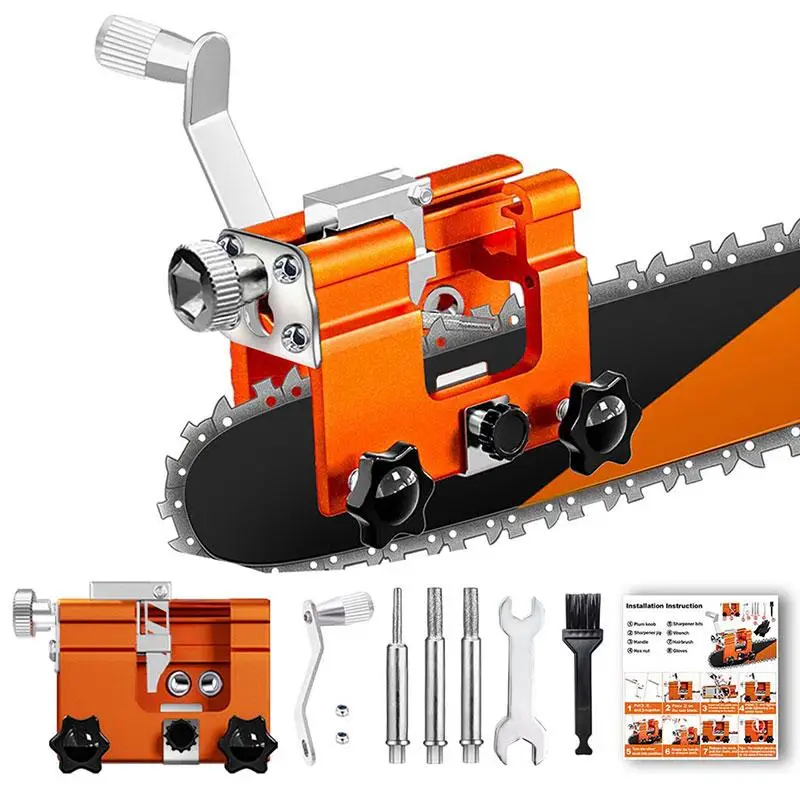 Portable Chain Saw Blade Sharpener, 1 Set Manual Chainsaw Blade Sharpener, Chain Saw Accessories for Home Garden, Power Tool Accessories, Heavy Duty