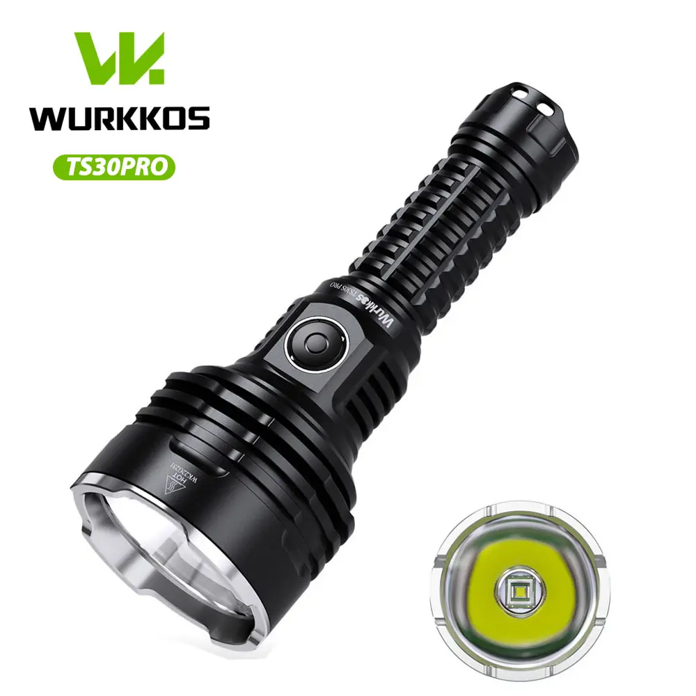 Wurkkos TS30S Pro Heavy Duty Outdoor LED Flashlight - Handheld Emergency Torch, Anduril 2.0, 6000 Lumens SBT90.2 LED, 1086m Long Range, USB-C Rechargeable Power Bank, Aluminum Alloy Body, IP68 Waterproof Camping Hiking Gear, Heavy Duty Flashlight, Recharg