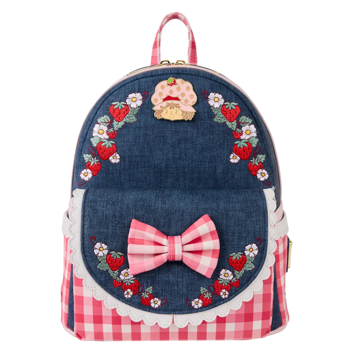 Strawberry Shortcake Denim Gingham Mini Backpack