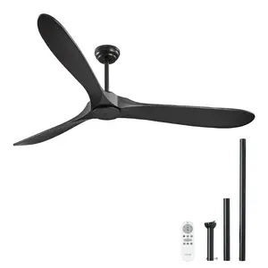 VEVOR 72 In Ceiling Fan with Light,  6-Speed Remote Control, Dimmable 3-Color Temperature, Reversible DC Motor, Modern Low Profile Flush Mount Fan for Bedroom, Living Room, Indoor/Outdoor Use, Coffee