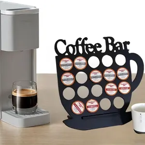 Coffee Cup Pattern Coffee Capsule Wooden Storage Rack, Home Coffee Bar Display, Restaurant Countertop Decoration, Gift for Coffee Enthusiasts, Coffee Bar Accessories