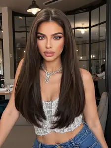 Versatile & Chic - 13x4 HD Lace Wig | 18" Straight Dark Brown, Heat Safe, Natural Look, Lace Front, Lace Front Wigs
