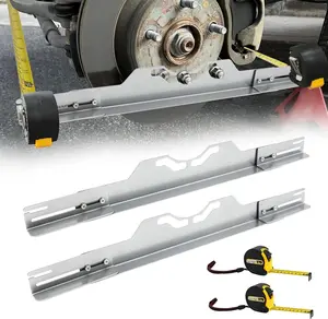 Wheel Alignment Tool with Tape Measures,Heavy Duty Toe Alignment Tool Plates,Car Front End Alignment Tool, Fast & Accurate Car Alignment Tool Kit (Silver)
