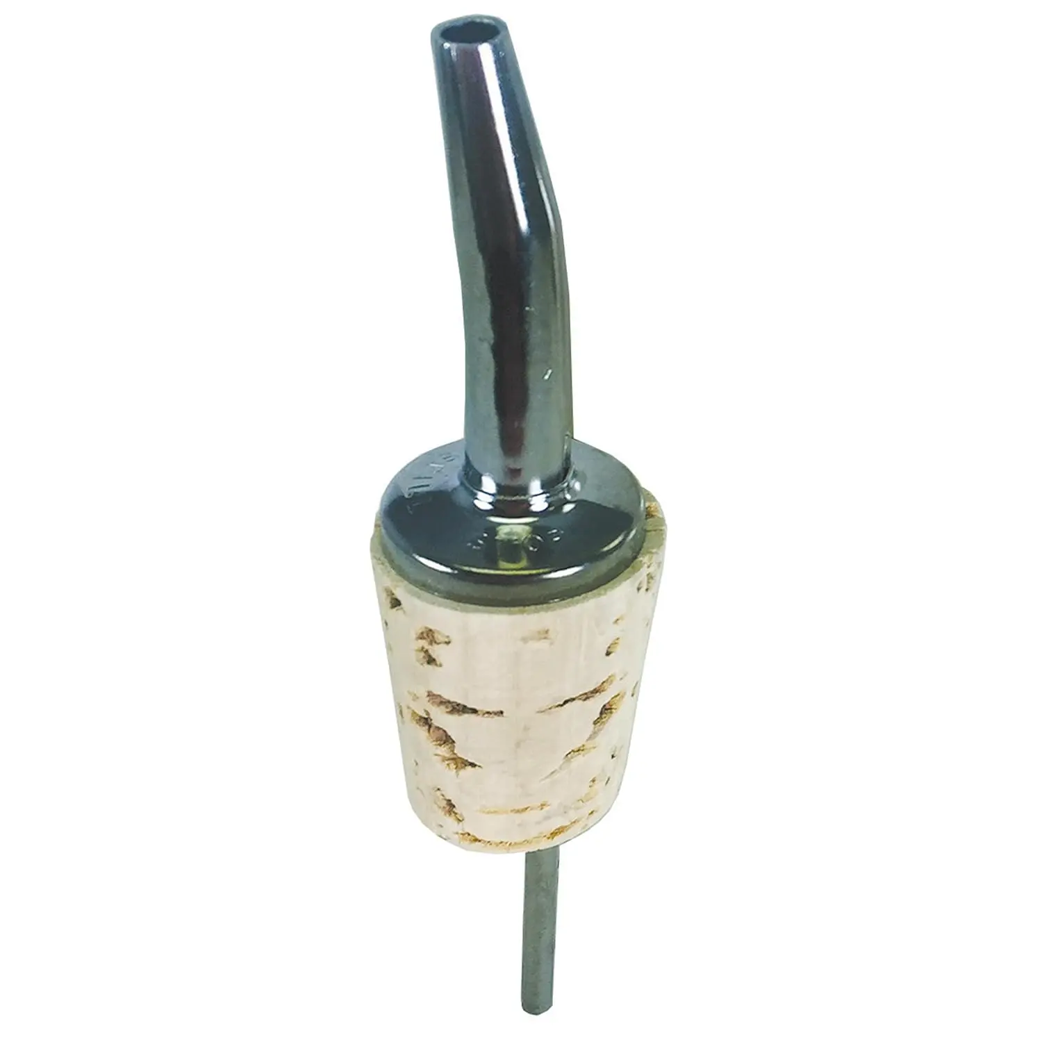 Spill-Stop 285-20 Tapered Pourer, Fits 1/2 Gallon Bottles, Seamless Spout, with Natural Cork, Controlled Medium Speed, Chrome, Made in USA, Pack of 12, Liquor Stopper Spout Spill-Stop