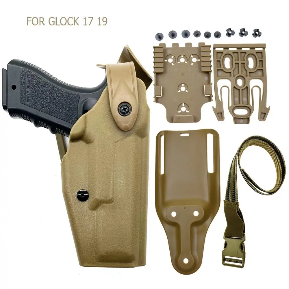 Hunting Gun Holster for G 17 Waist Belt Gun Holster with safety Lock QLS 19 22 Quick Locking System Drop Leg Holster