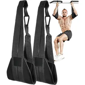 Hanging Ab Straps for Pull Up Bar & Core Strength Training - Soft Padded Exercise Straps for Ab Swing & Leg Raises, Hang Bar Strap with 2 Steel Carabiners - Abs Equipment for Home & Gym