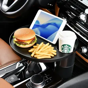 FLORICH All-in-One Car Organizer: Big Cup Holder Expander & 360° Rotating Tray. Universal Steering Wheel Mount Desk Car Tray for Food, Laptop, Drinks. Fits Auto Center Console. Big Cup Holder Expander for Car，Car Cup Holder