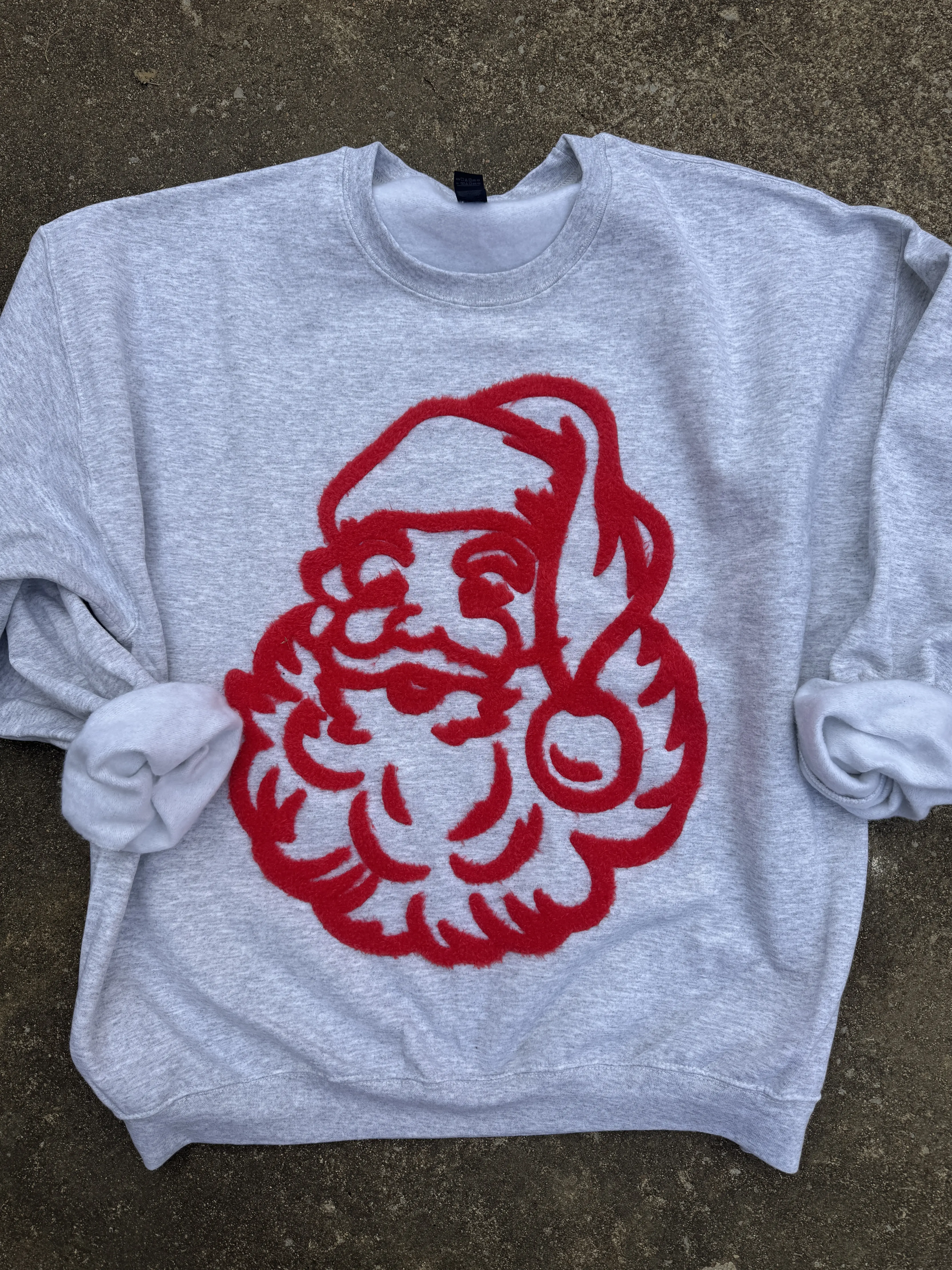 Fuzzy Santa Holiday Christmas Sweatshirt