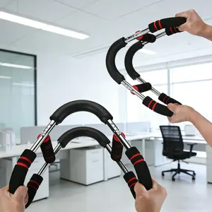 Arm Muscle Enhancement Fitness Set with high-quality stainless steel and multi-resistance system. Flexible for training, shaping and recovery, unisex humanized size. Easy storage for anytime workout to reach fitness goals.