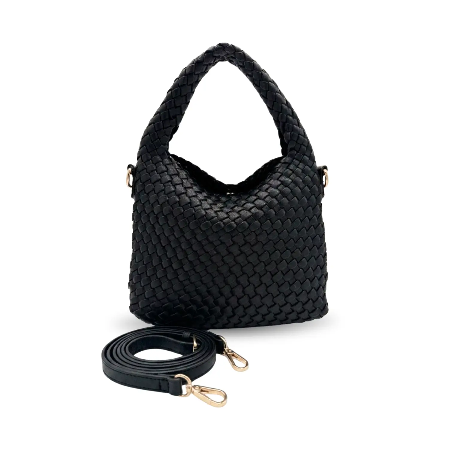Women's Hazel Woven Convertible Handbag, Adjustable Faux Leather Women's Handbag, Adjustable Faux Leather Women's Handbags