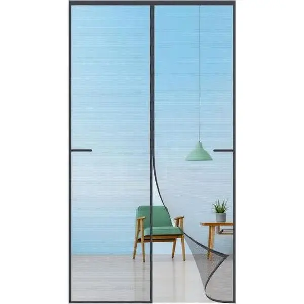 Heavy-Duty Retractable Screen Door for Tall Single Entryways (Up to 36x96", Max 38x97" Adjustable Fit), Fiberglass Mesh, 42 Reinforced Magnets Close, Pest Proof, Durability, Tool-Free Easy Installation, SS Bolts, Fiber Glass, 38X97 Inch