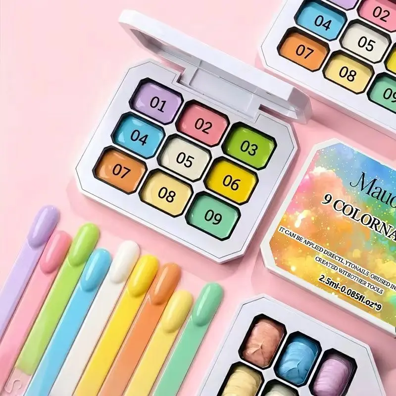 9-Color Summer Macaron Solid Gel Nail Polish, UV Gel Nail Polish, DIY Manicure Accessories, Essential Manicure Tools for Professionals