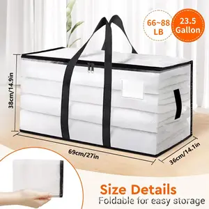 Large-capacity, transparent, thick-walled plastic storage bins with hinged lids; sturdy, durable, high-capacity organizers ideal for home use, camping, travel, attics, dorm rooms, and moving