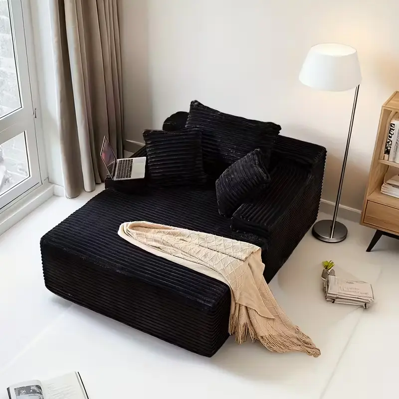 67in Oversized Corduroy Fabric Bone-Free Sofa Bed Cloud Sofa with  Pillows Comfortable Deep-Seat Sleeping Sofa Chair Suitable for Apartments, Living Rooms, Bedrooms