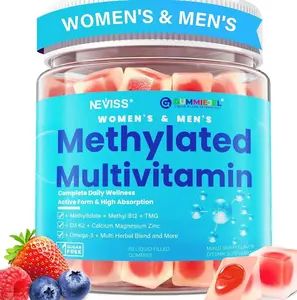 Methylated Multivitamin for Women & Men Gummies w/ Omega-3, Calcium, D3 K2, Methylfolate & B12, TMG, Daily Vitamin A, C, E, B Complex, Magnesium, CoQ10, Probiotic for Overall Health- Vegan, Sugar Free