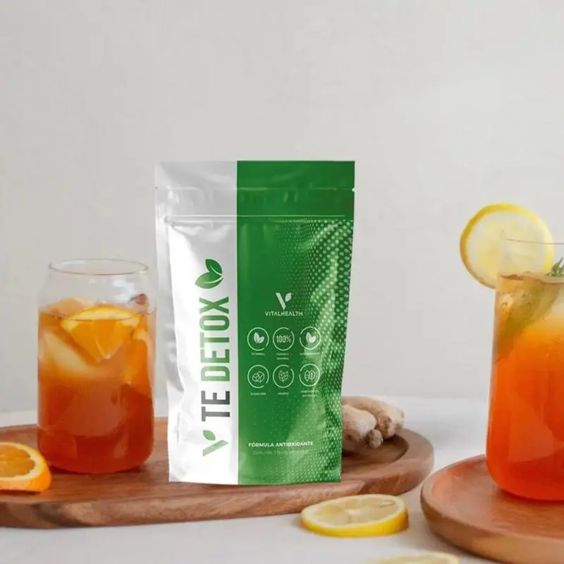 V-TE Detox de VitalHealth Herbal Tea Infusion with Nopal & Ginger - 100% Natural Ingredients, Suitable for Vegan Diet, Fruit, Gluten-Free, Sugar-Free Daily Wellness Tea