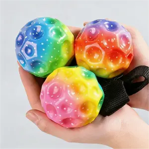 Rainbow Wrist Retractable Stress Ball, Pop It Fidget Toy with Wrist Strap, Soft Squeeze Sensory Toy for Anxiety Relief, Portable Fidget Toy for Kids Adults, Party Favors Birthday Gifts