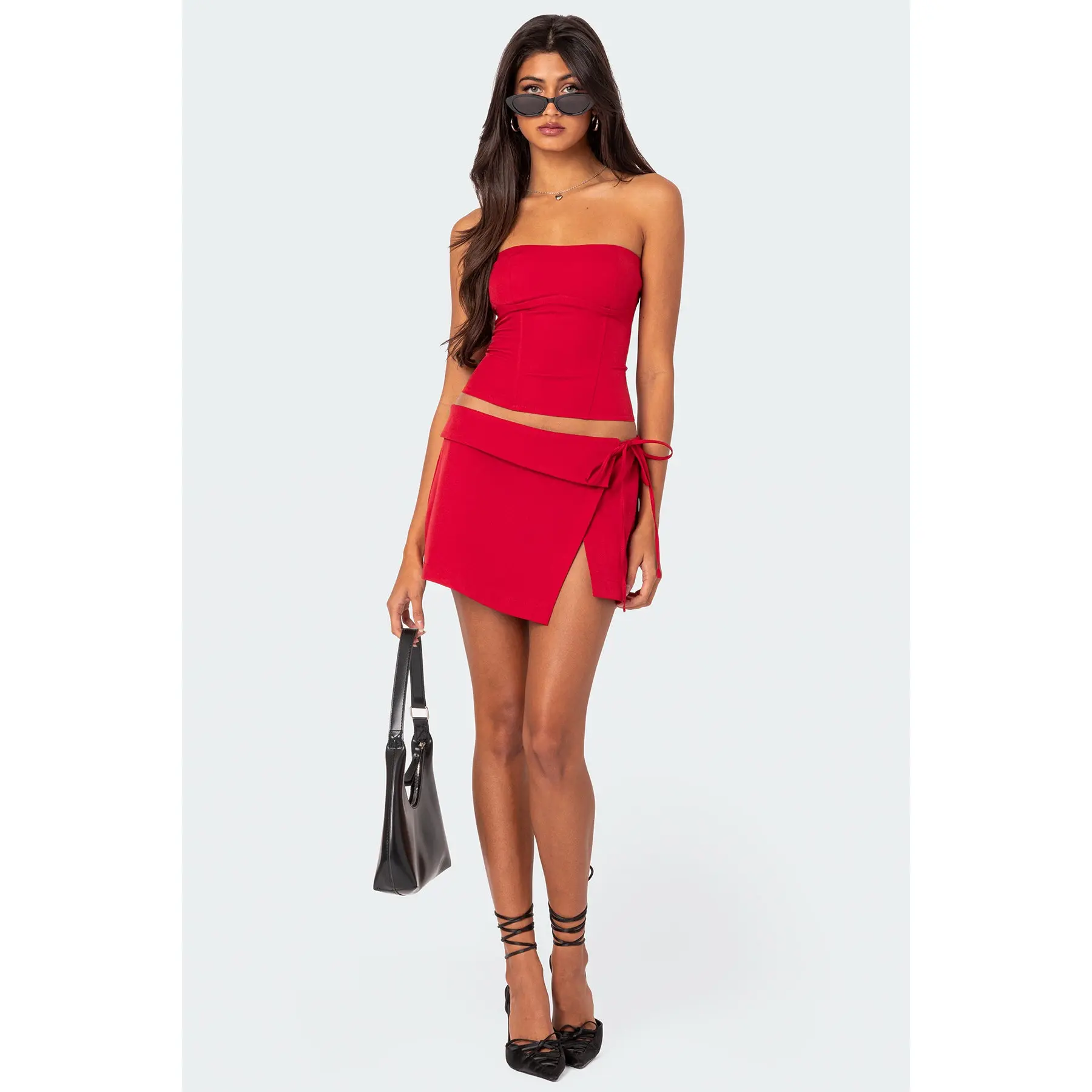 Selena Asymmetric Wrap Mini Skirt