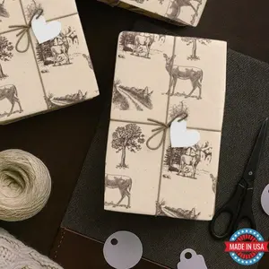 Deer Gift Wrap for Hunter Rustic Outdoorsman Wrapping Paper Upscale Nature Stag Theme Gift Wrap for Birthday Wedding or Special Occasion