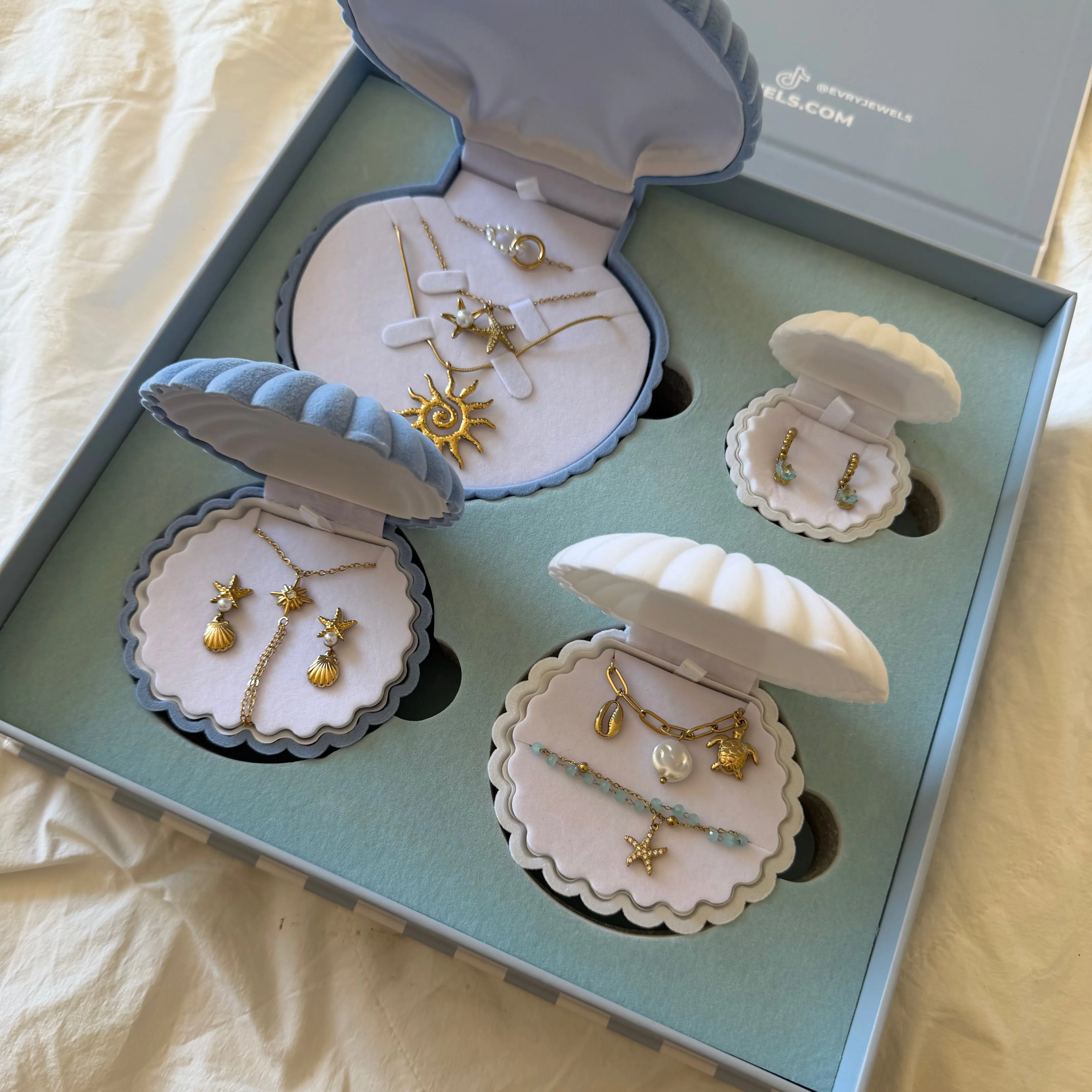 EVRY JEWELS Gold or Silver Plated Women's The Coastal Treasure Box Bundle