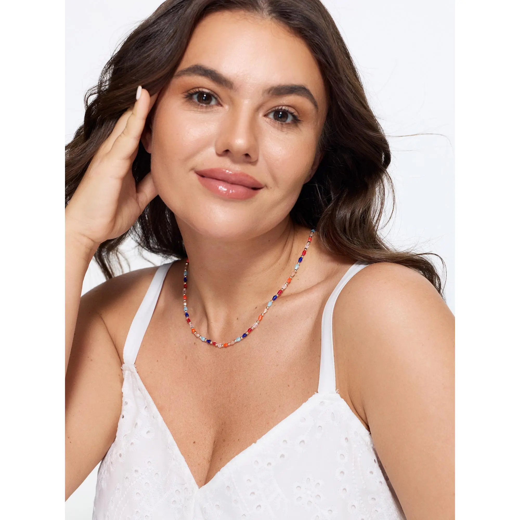 BLOOMCHIC Plus Size Multicolor Crystal Beaded Necklace[M-6X] 2026 Summerfinds