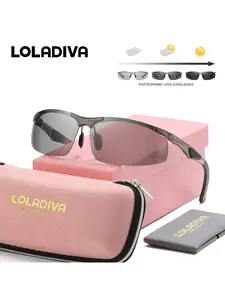 LOLADIVA Unisex Cool Looking Half Frame Sunglasses Minimalist Design Alien Frame Sunglasses UV400